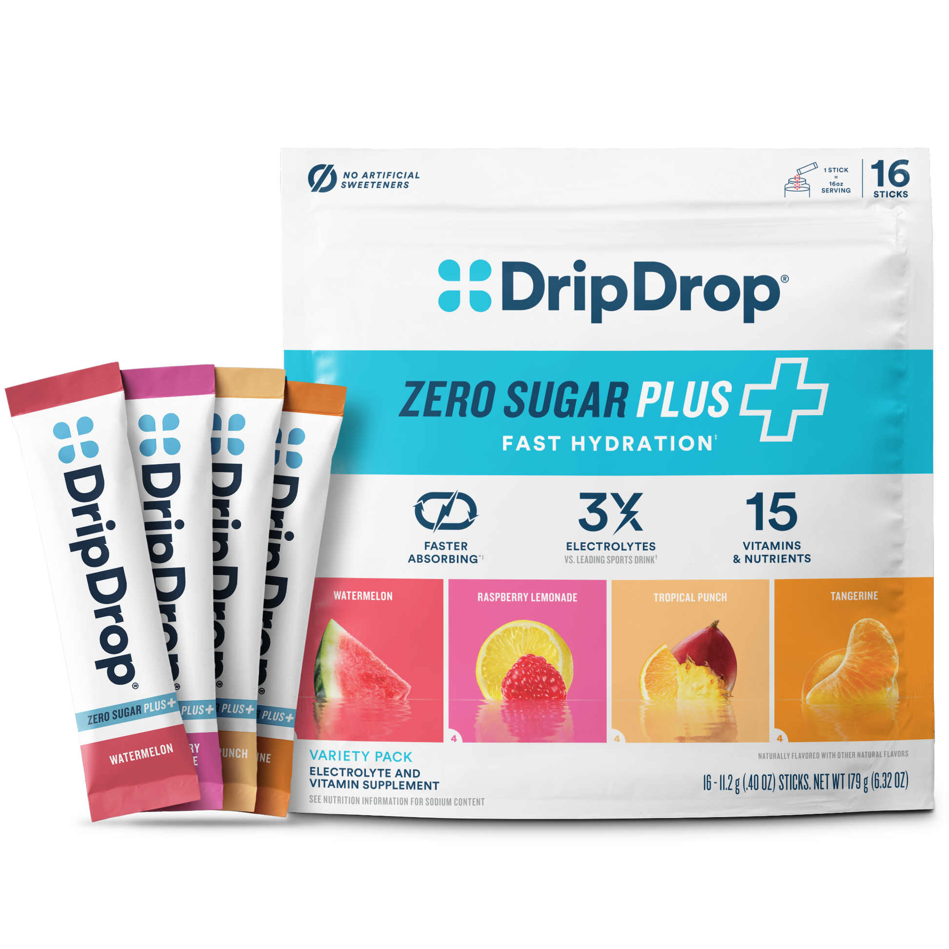 dripdrop-zero-sugar-plus-watermelon-tangerine-tropical-punch-raspberry-lemonade-16-oz-sticks-16-count-n9 Pouch_16ct_Front16ozSticks_VSPlus_Variety_A.png