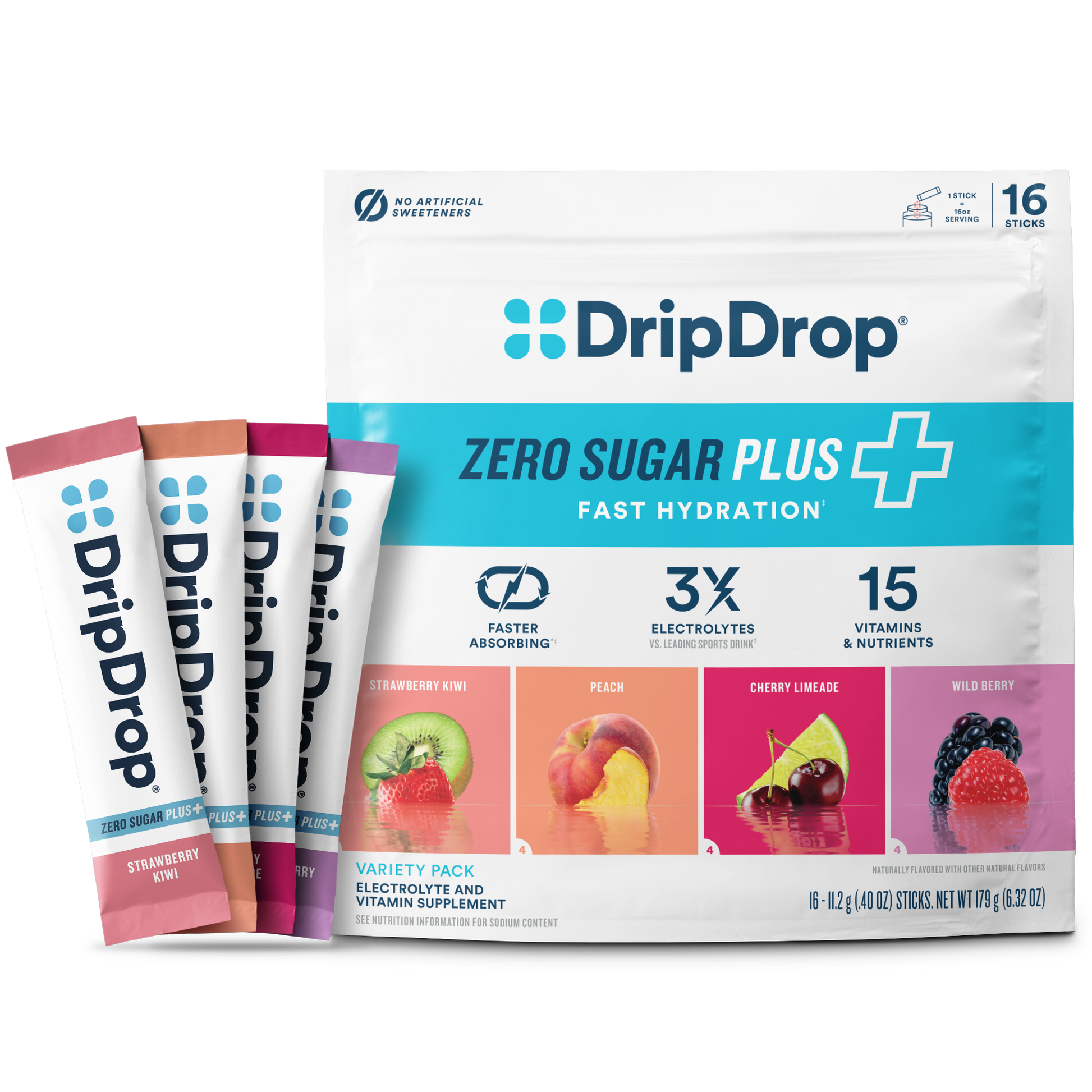 dripdrop-zero-sugar-plus-strawberry-kiwi-peach-cherry-limeade-wild-berry-16-oz-sticks-16-count-k3 Pouch_16ct_Front16ozSticks_VSPlus_Variety_B.png
